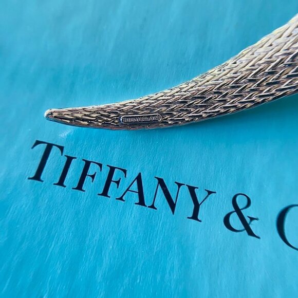 TIFFANY & CO. Rare 925 Sterling Silver Woven "Vannerie" Collar Necklace Vintage - Picture 6 of 15